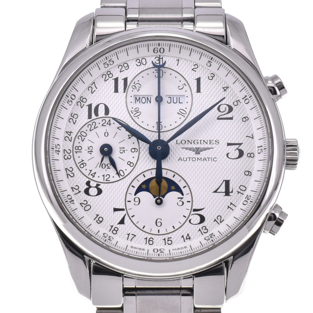 LONGINES Master collection L2.673.4 Triple calendar chronograph moonface Silver Dial Automatic Men's
 Watch H#144543