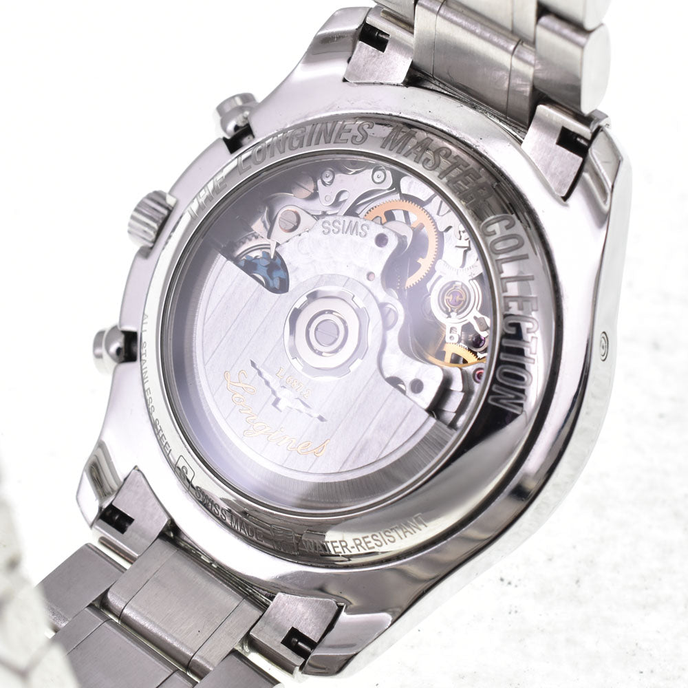 LONGINES Master collection L2.673.4 Triple calendar chronograph moonface Silver Dial Automatic Men's
 Watch H#144543