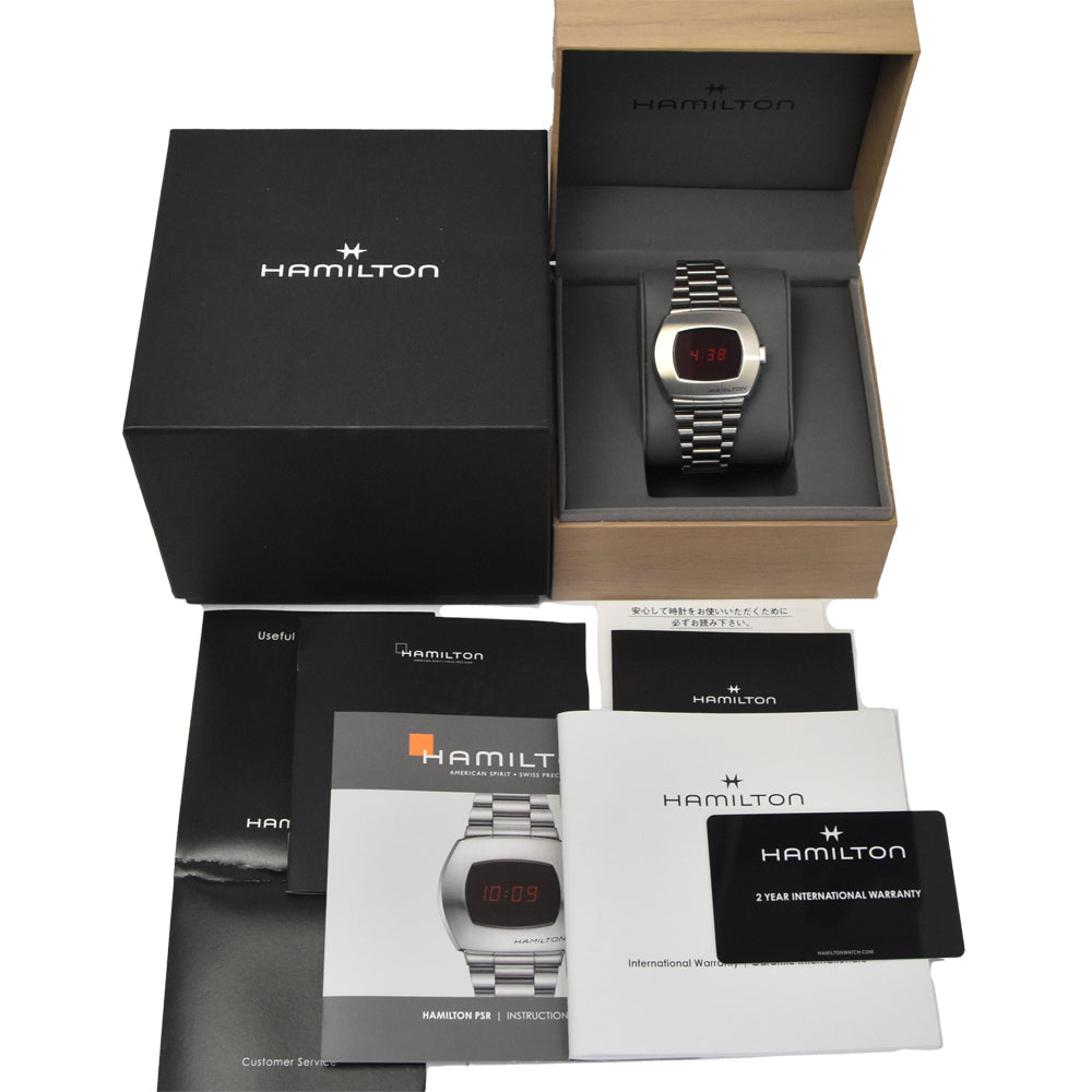 with paper HAMILTON American Classic Pulsar PSR H52414130 Red Dial Quartz Men's
 Watch E#144544