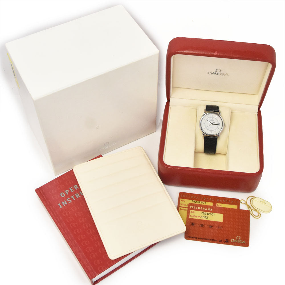 with paper OMEGA De Ville Prestige 7824.21.01 Date white Dial Quartz Ladies
 Watch D#144547