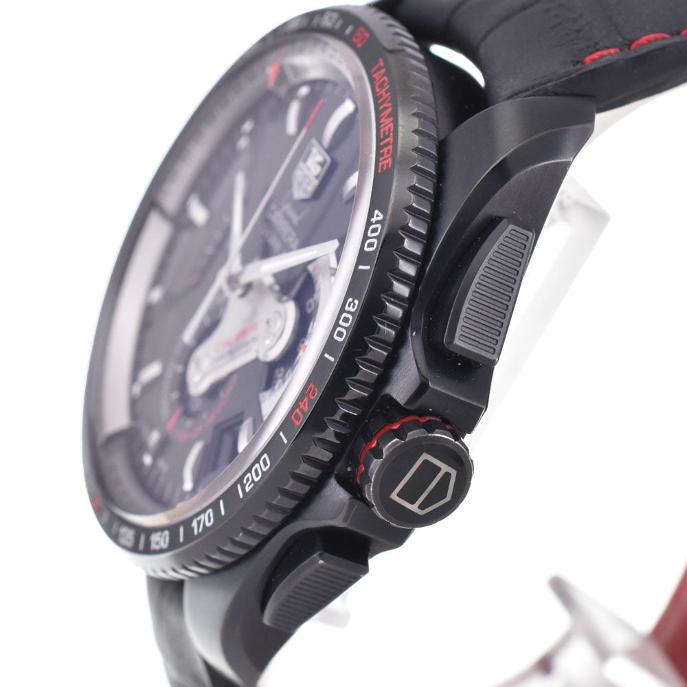 with paper TAG HEUER Grand Carrera CAV5185.FC6237 Caliber 36RS chronograph black Dial Automatic Men's
 Watch C#144551