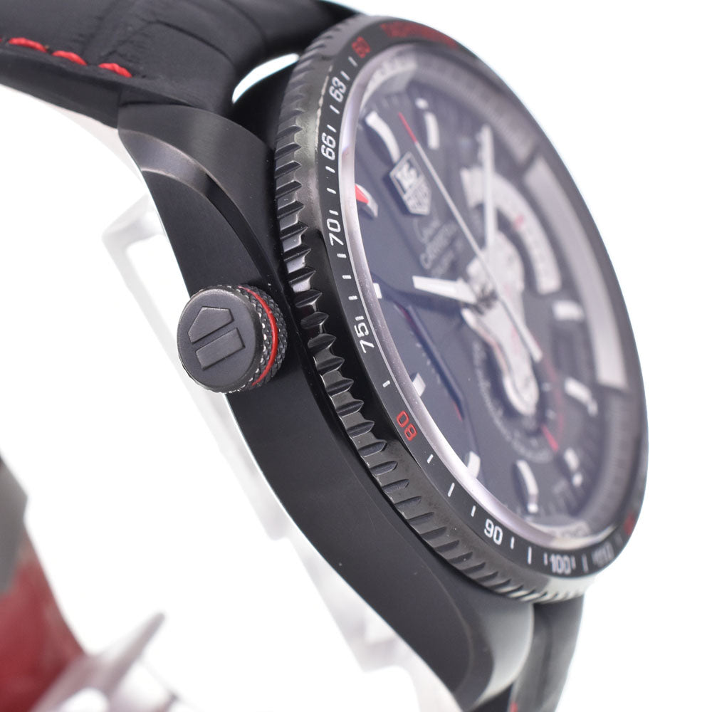 with paper TAG HEUER Grand Carrera CAV5185.FC6237 Caliber 36RS chronograph black Dial Automatic Men's
 Watch C#144551