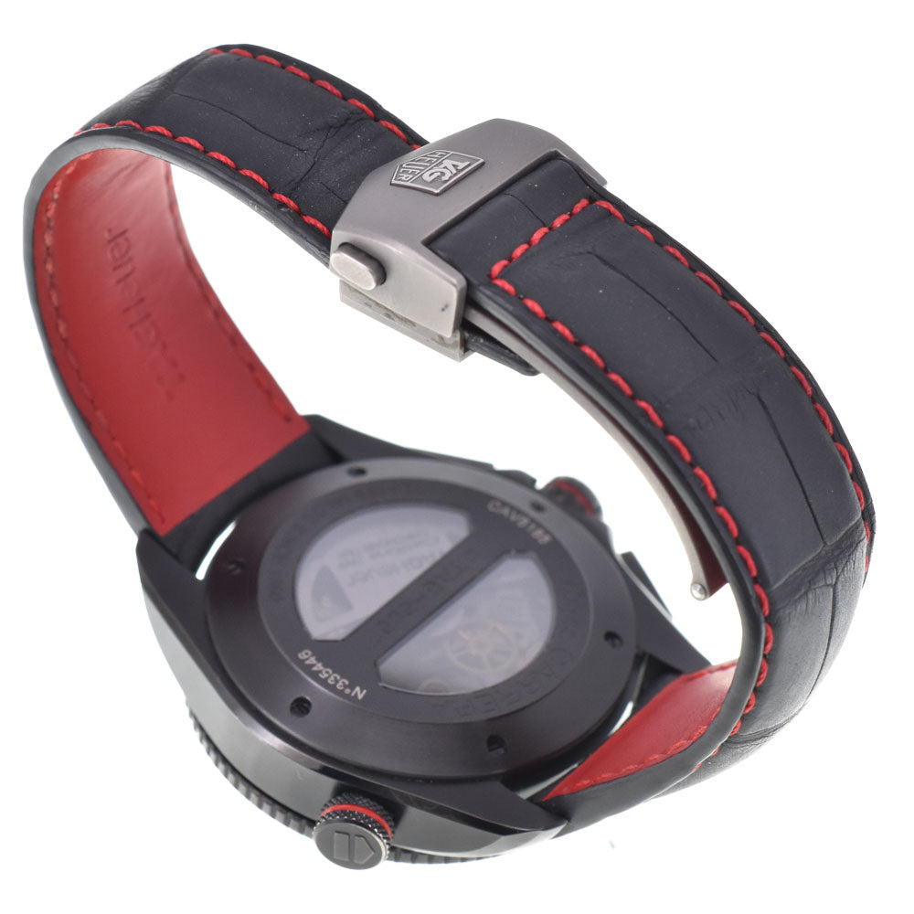 with paper TAG HEUER Grand Carrera CAV5185.FC6237 Caliber 36RS chronograph black Dial Automatic Men's
 Watch C#144551