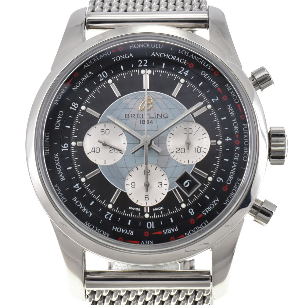 with paper BREITLING Transocean Unitime AB0510 Chronograph Date Black / blue Dial Automatic Men's
 Watch E#144566