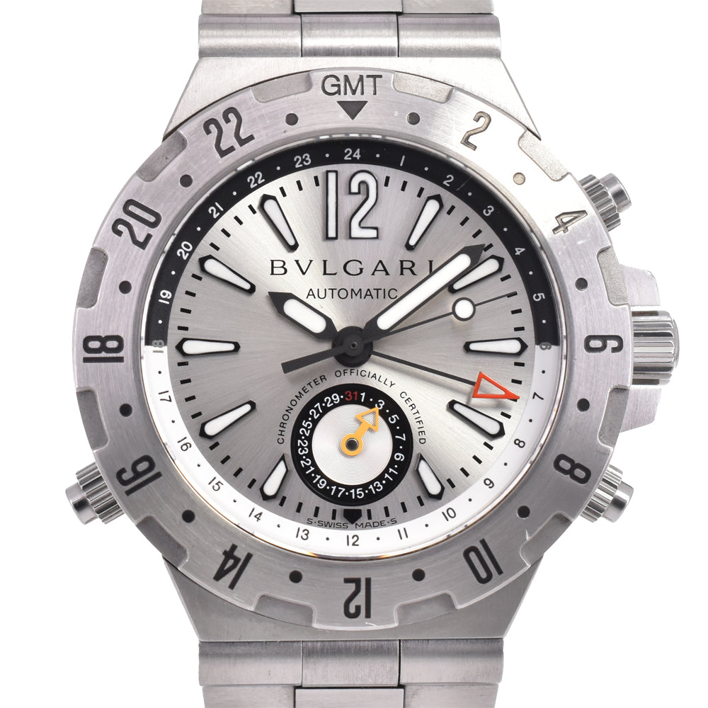 with paper BVLGARI Diagono Professional GMT GMT40S Silver Dial Automatic Men's
 Watch E#144570