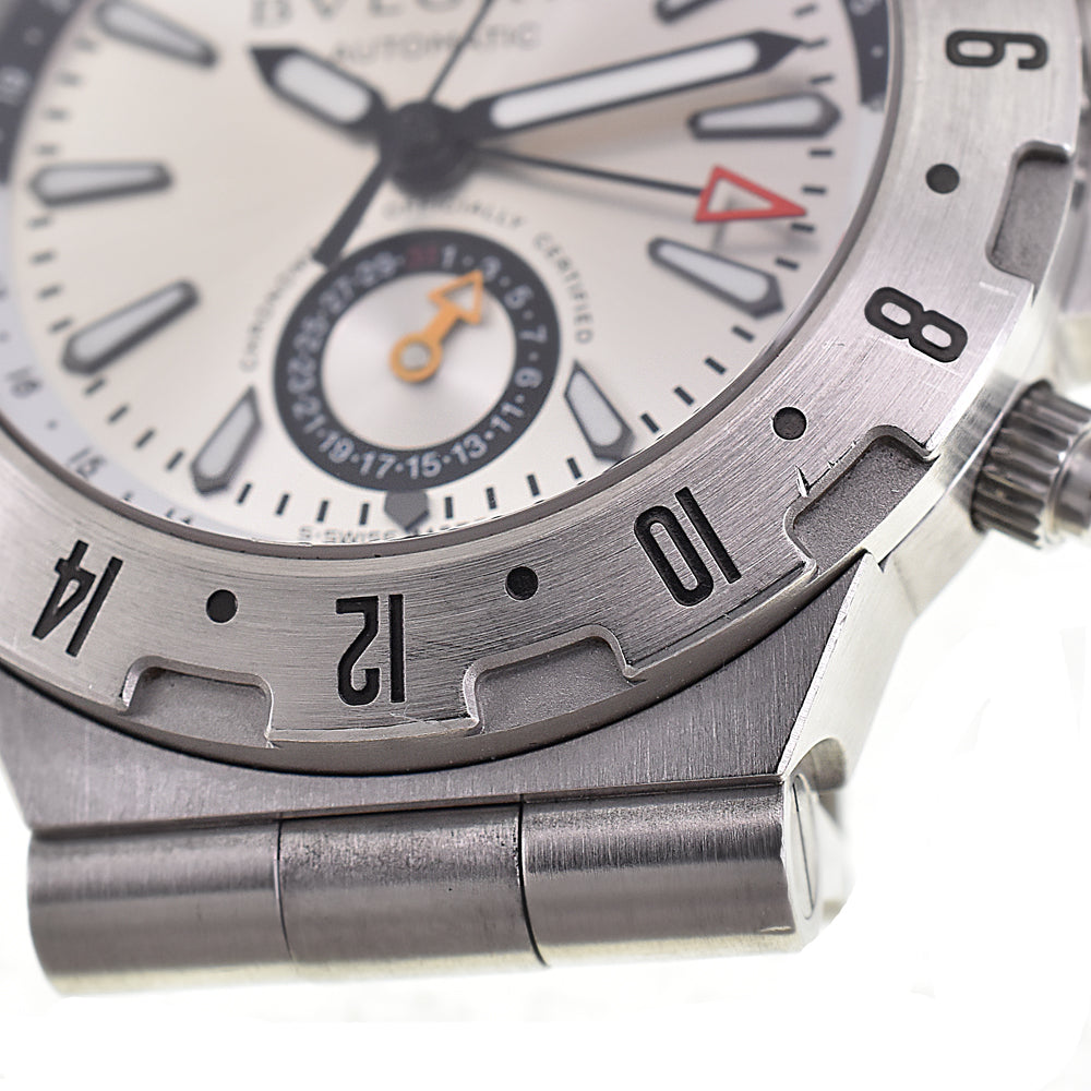 with paper BVLGARI Diagono Professional GMT GMT40S Silver Dial Automatic Men's
 Watch E#144570