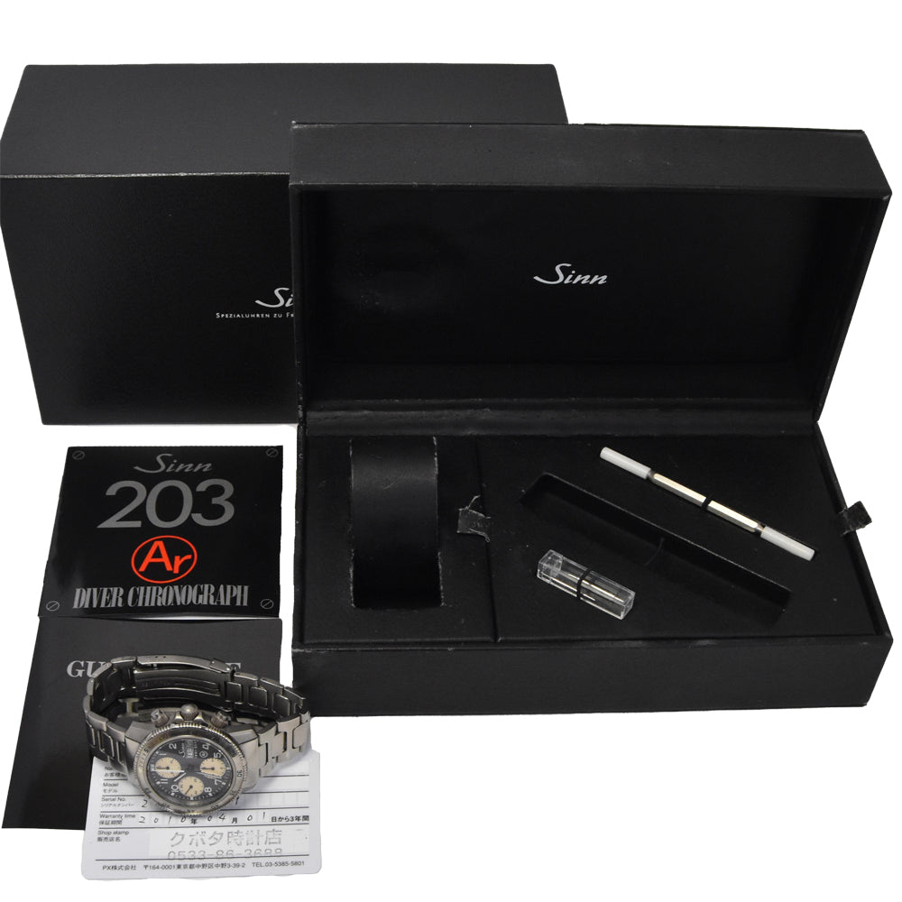 with paper Sinn Jubilium 203.Jubilaum 45th Anniversary Limited to 450 pieces gray Dial Automatic Men's
 Watch G#144572