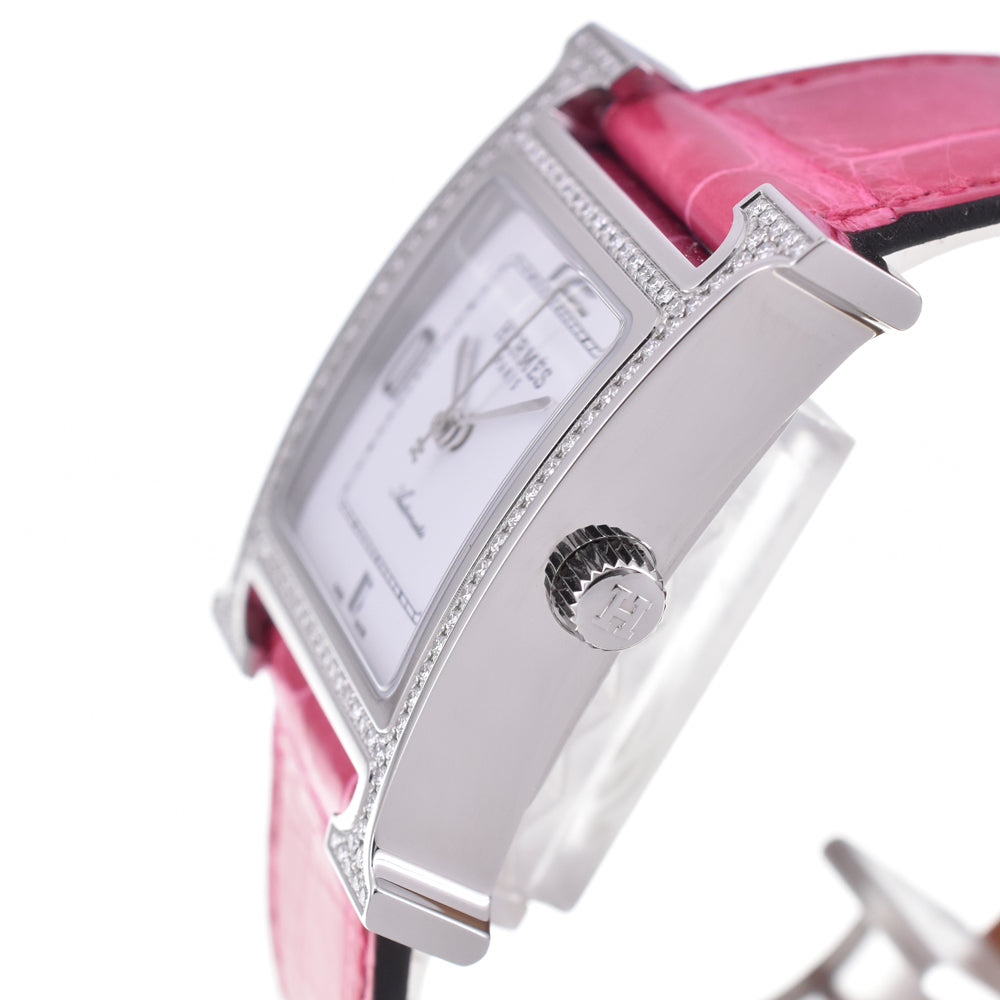 with paper HERMES H watch HH3.530.131 Diamond Bezel white Dial Automatic Ladies
 Watch D#144574