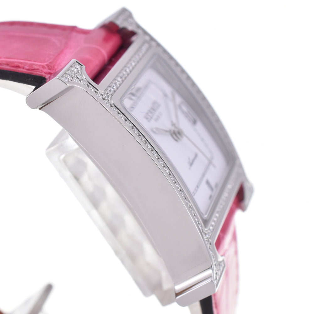 with paper HERMES H watch HH3.530.131 Diamond Bezel white Dial Automatic Ladies
 Watch D#144574