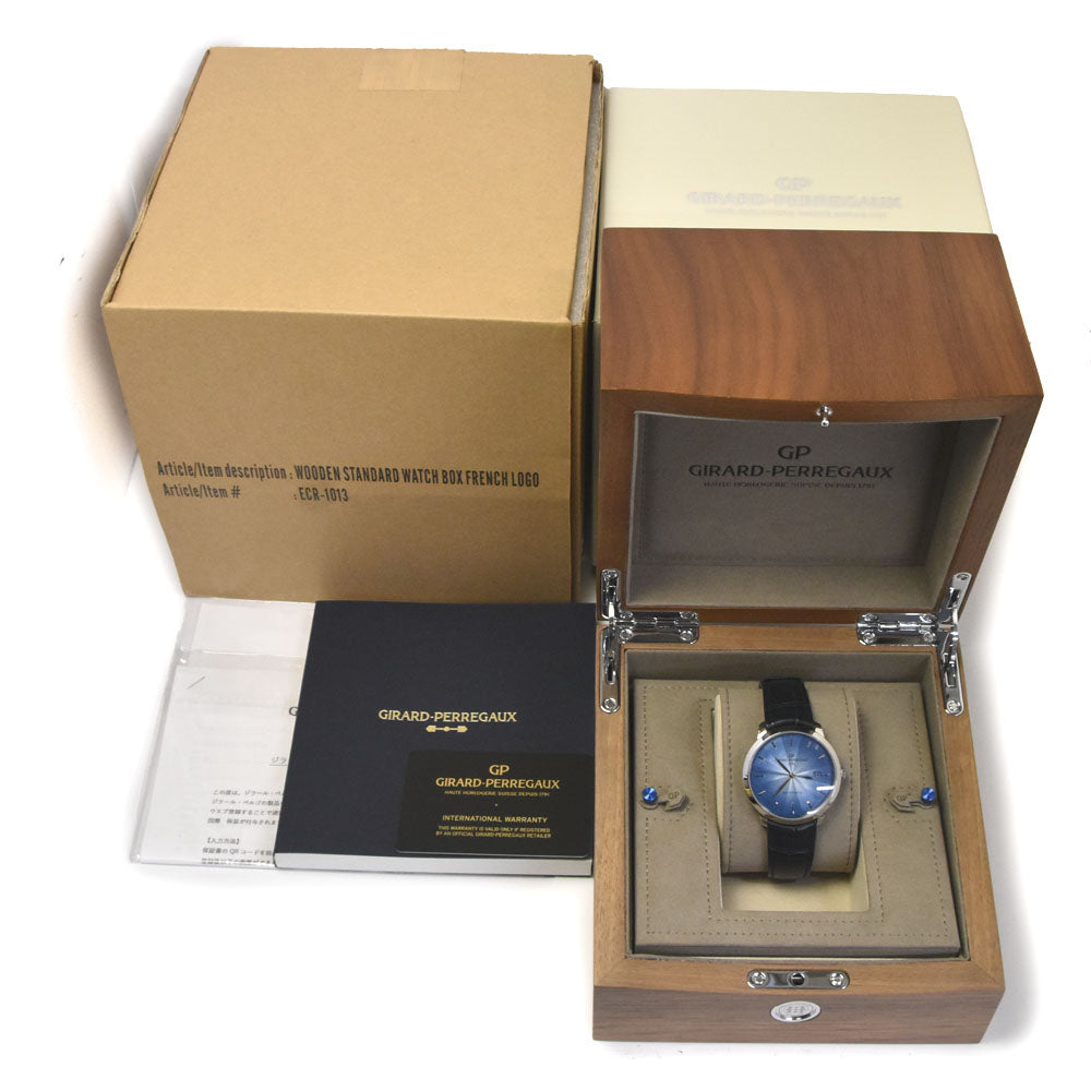with paper GIRARD-PERREGAUX 1966 49555-11-431-BB60 Date Blue gradation Dial Automatic Men's
 Watch D#144576