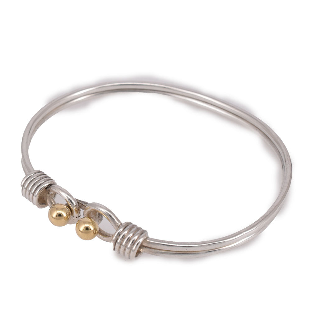 TIFFANY&Co. double hook and eye bangle Silver925/K18YG Ladies
 jewelry S#144578