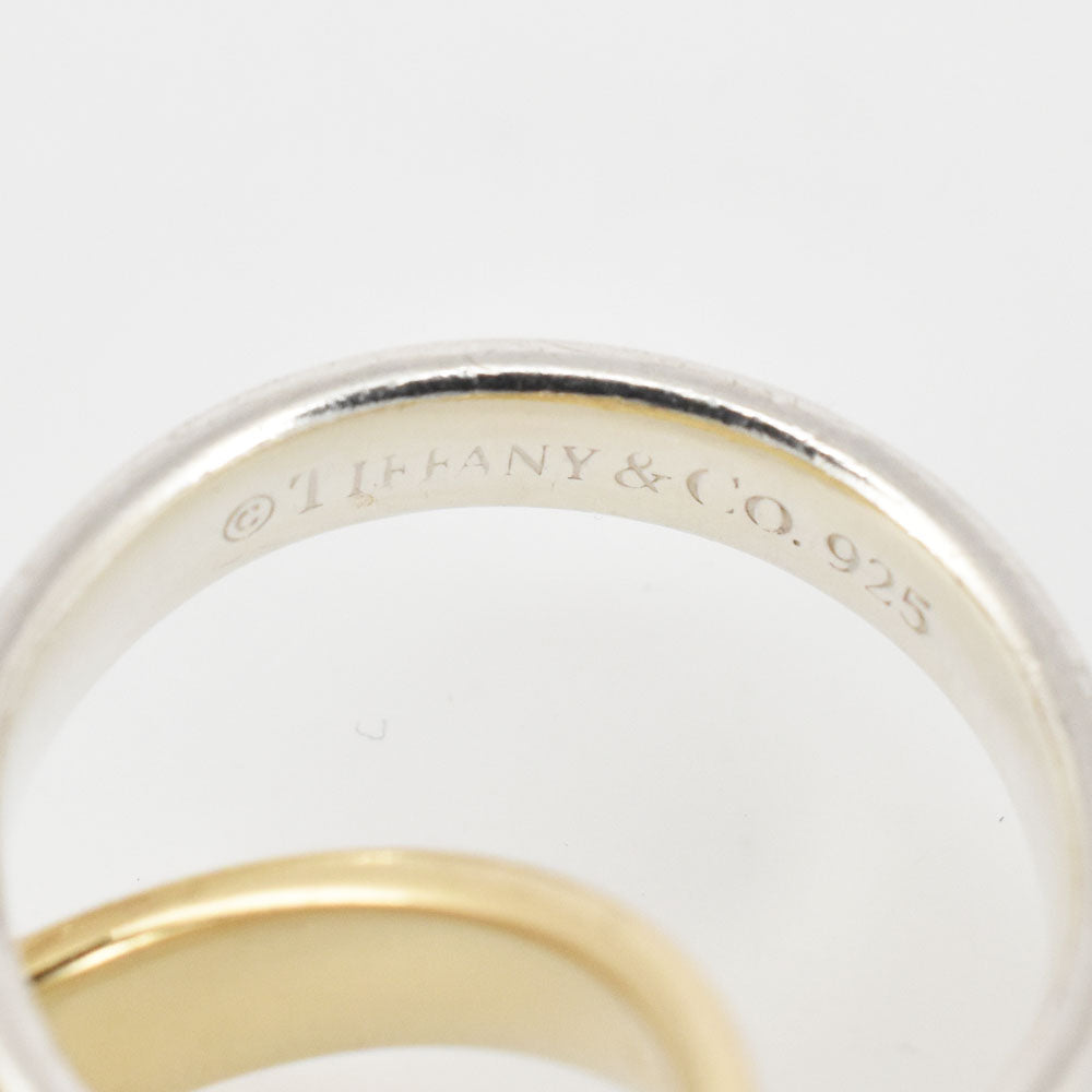 TIFFANY&Co. Interlocking ring Size 51/JP11 K18YG/Silver925/ Ladies
 jewelry S#144582