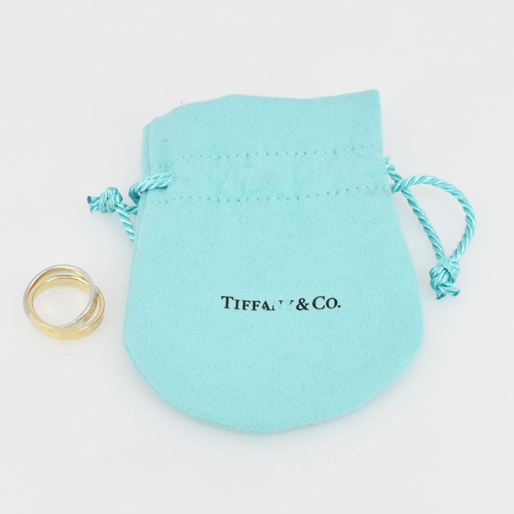 TIFFANY&Co. Interlocking ring Size 51/JP11 K18YG/Silver925/ Ladies
 jewelry S#144582