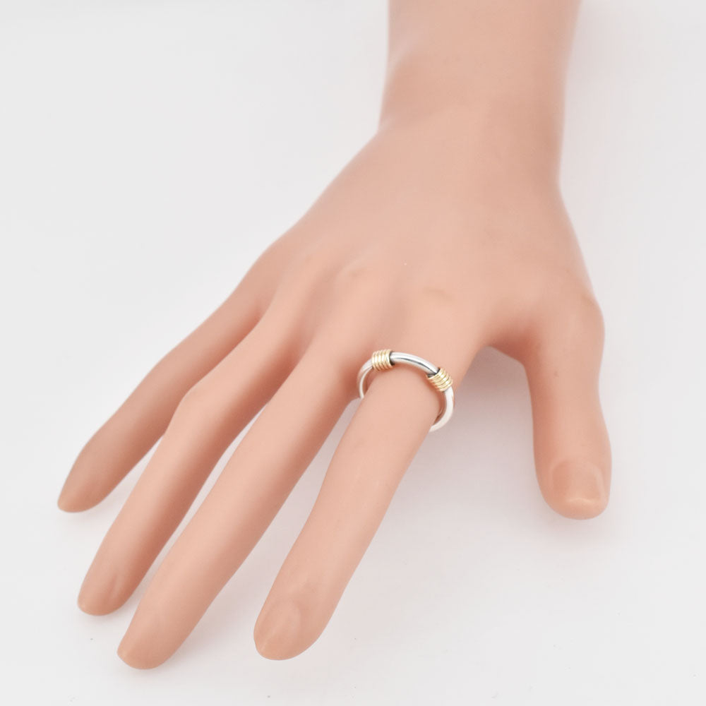 TIFFANY&Co. Bandwith Ring Size 51/JP11 Silver925/K18YG Ladies
 jewelry S#144587