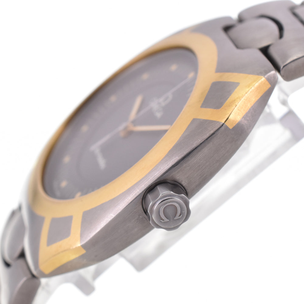 with paper OMEGA Seamaster Polaris vintage Titanium / K18YG gray Dial Quartz Men's
 Watch H#144593