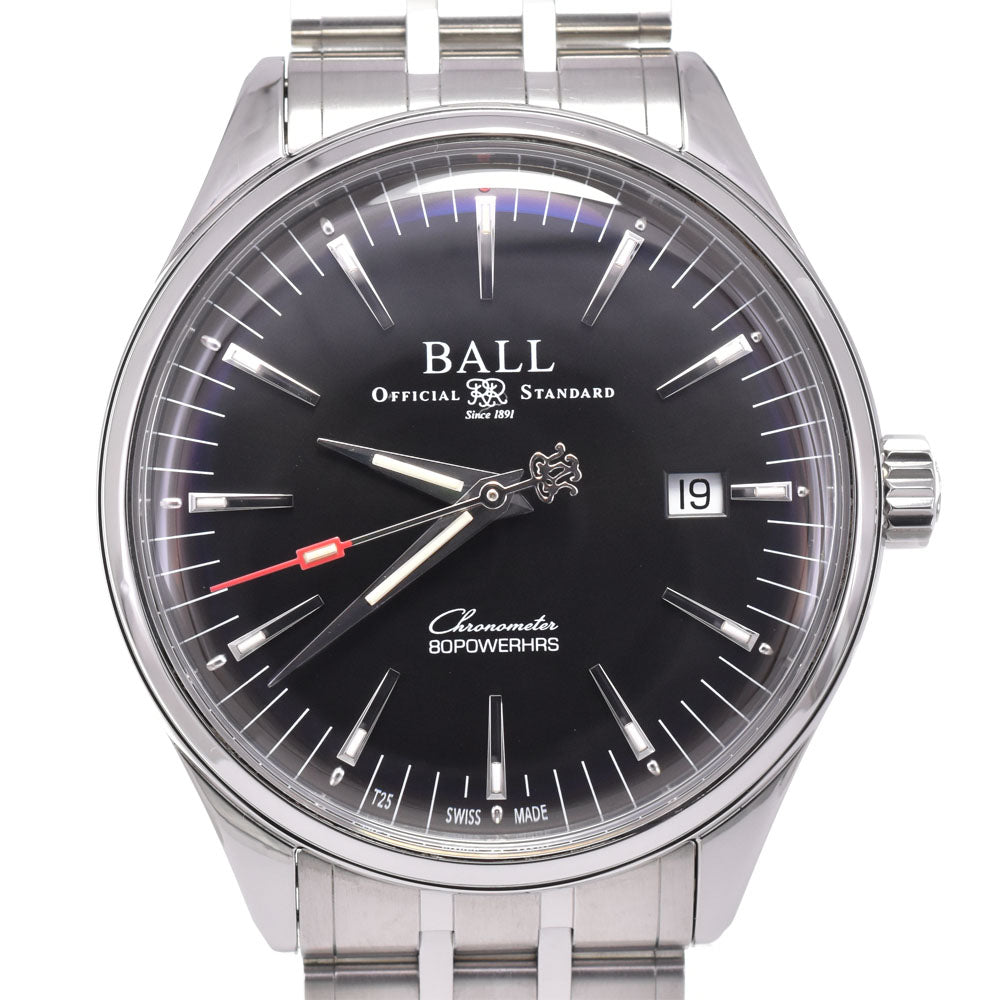 with paper BALLWATCH Trainmaster Manufacture 80 NM3280D-S1CJ-BK Date black Dial Automatic Men's
 Watch E#144625