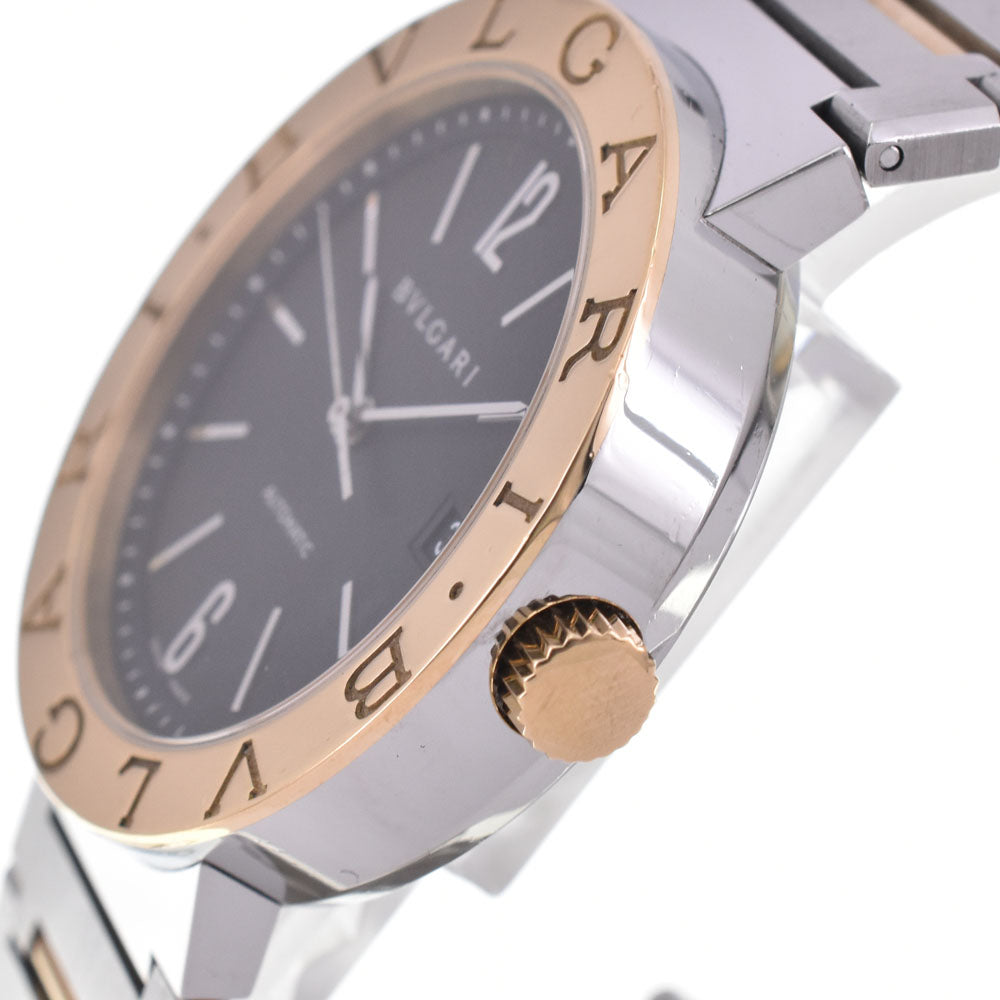 BVLGARI Bulgari Bulgari BB38SG K18YG/Stainless Steel black Dial Automatic Men's
 Watch I#144632