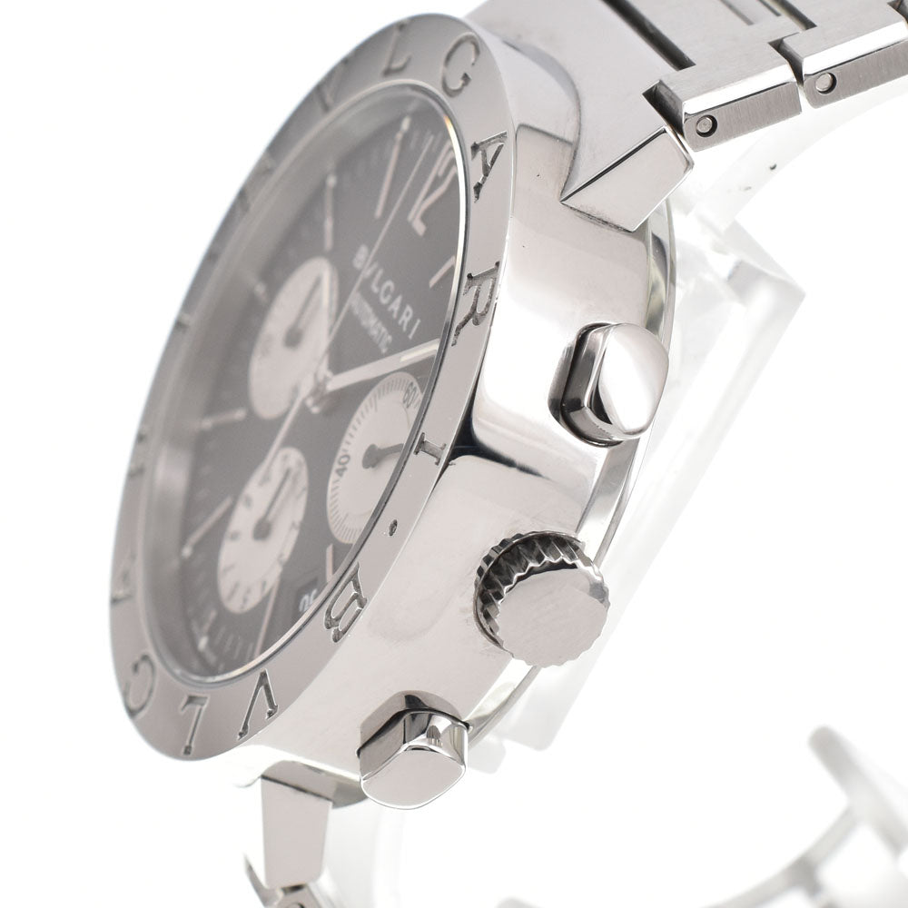 with paper BVLGARI Bvlgari Bvlgari BB38SSCH Chronograph Date Black / Silver Dial Automatic Men's
 Watch E#144633
