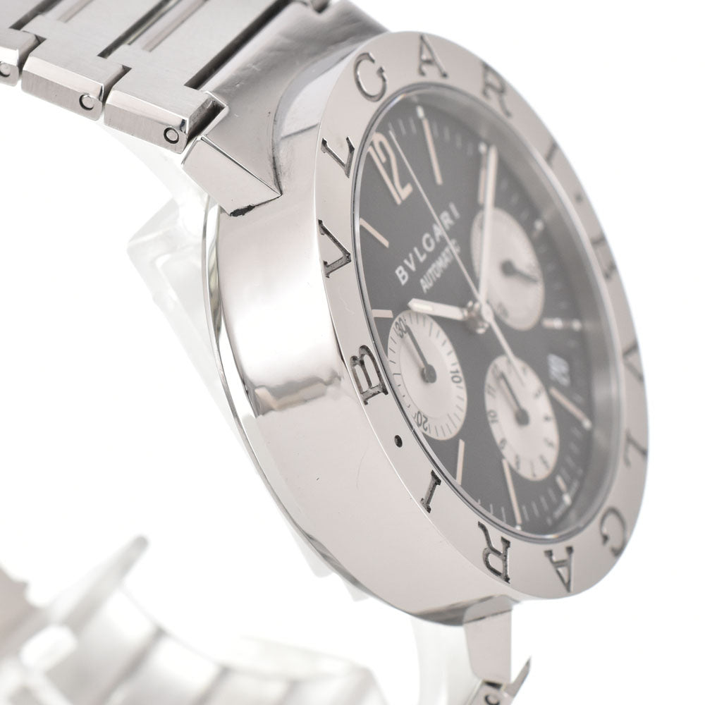 with paper BVLGARI Bvlgari Bvlgari BB38SSCH Chronograph Date Black / Silver Dial Automatic Men's
 Watch E#144633