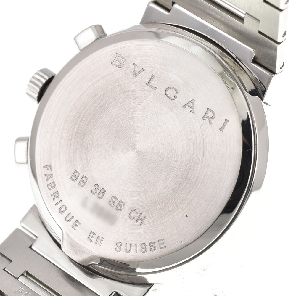 with paper BVLGARI Bvlgari Bvlgari BB38SSCH Chronograph Date Black / Silver Dial Automatic Men's
 Watch E#144633