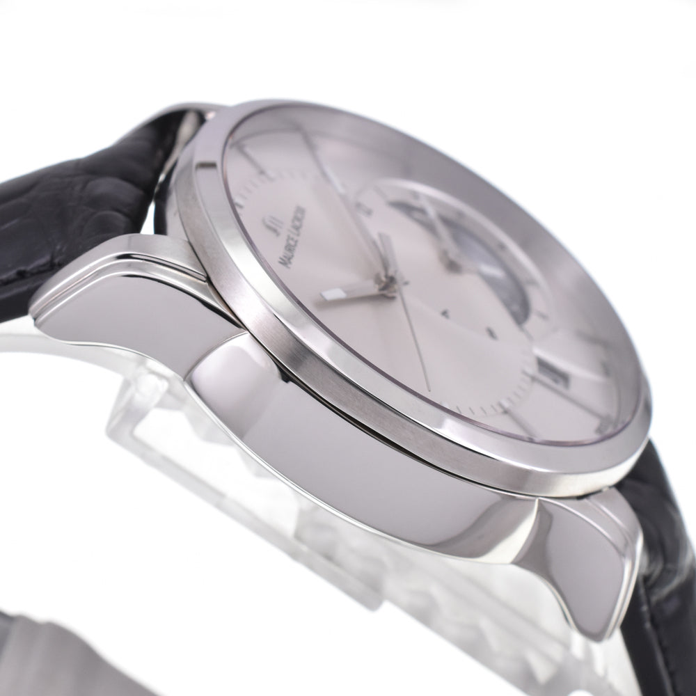 with paper MAURICE LACROIX Pontos Off Center GMT PT6118-SS001-131 Day & Night Silver Dial Automatic Men's
 Watch H#144642