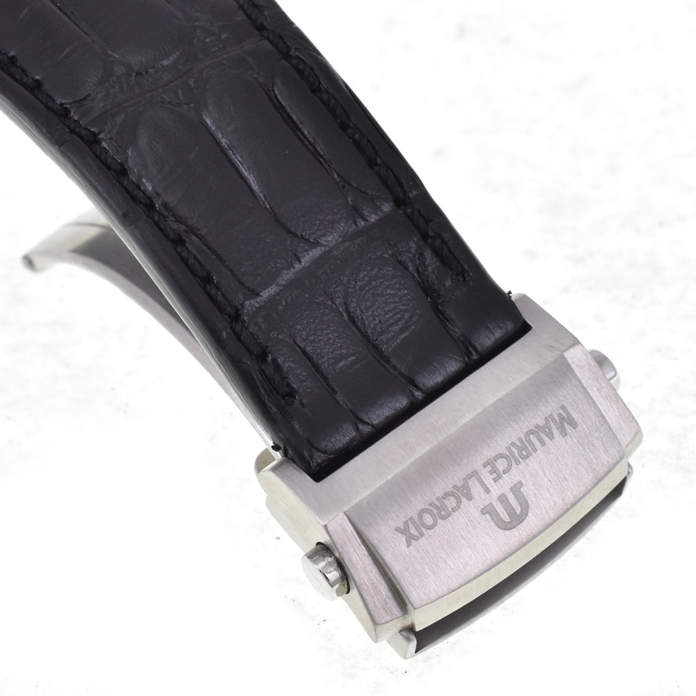 with paper MAURICE LACROIX Pontos Off Center GMT PT6118-SS001-131 Day & Night Silver Dial Automatic Men's
 Watch H#144642