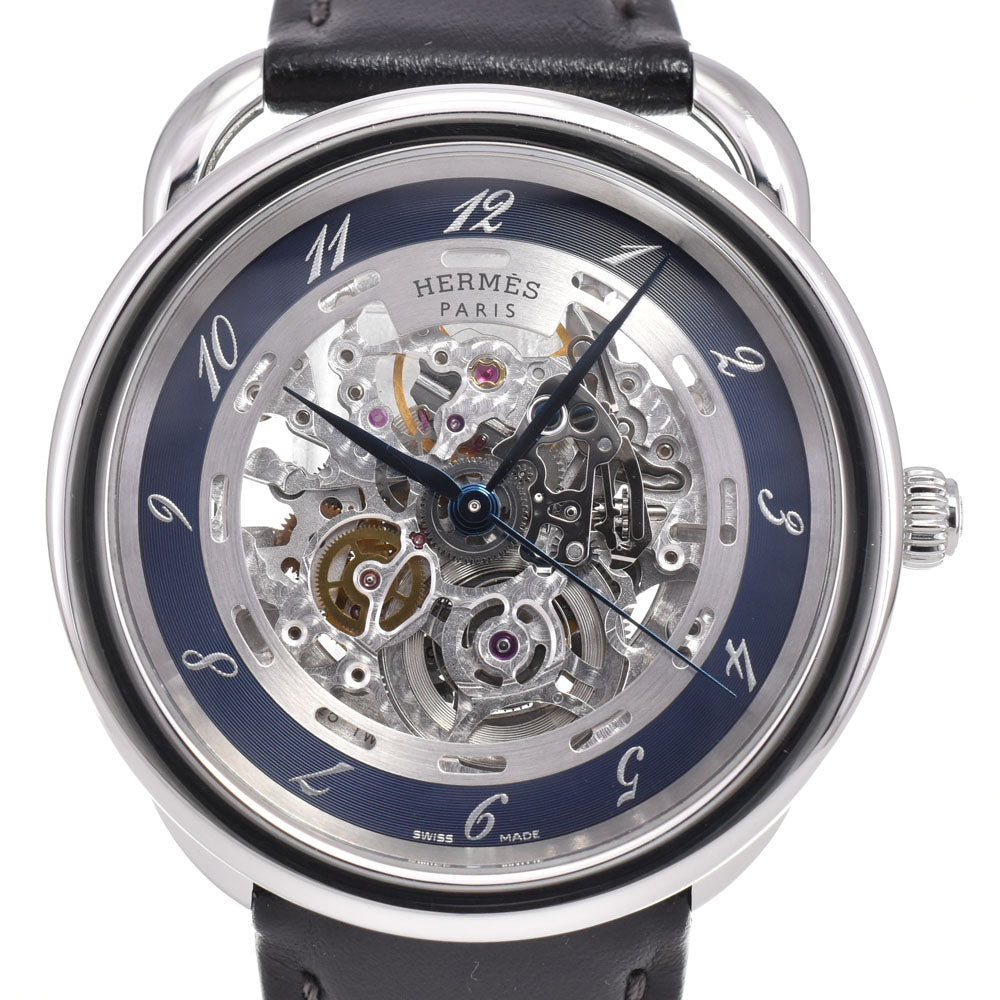 with paper HERMES Arceau skeleton AR6.710 Silver / Gray Dial Automatic Men's
 Watch M#144649