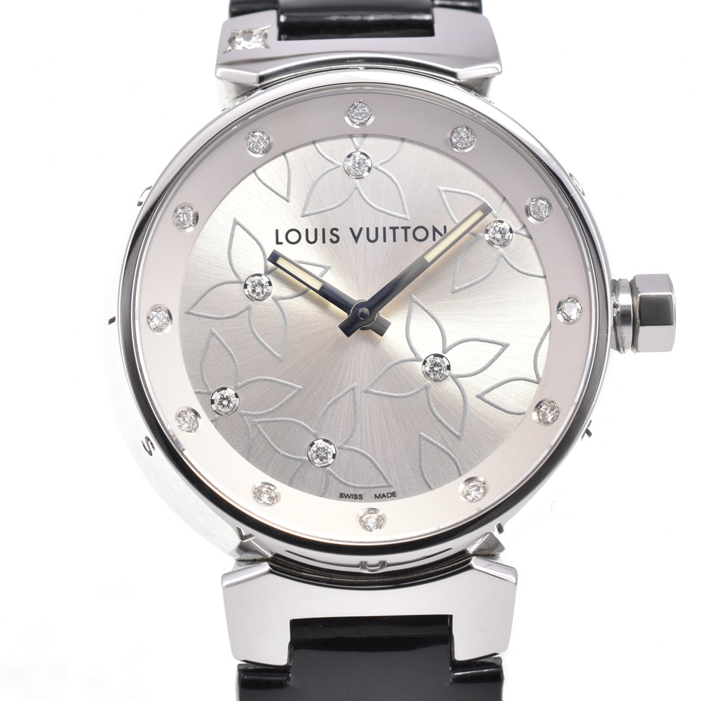 with paper LOUIS VUITTON Tambour Lovely Diamonds Q131F 16P diamond Silver Dial Quartz Ladies
 Watch J#144653