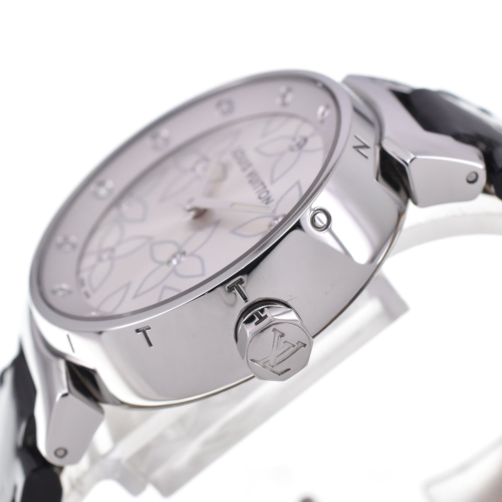 with paper LOUIS VUITTON Tambour Lovely Diamonds Q131F 16P diamond Silver Dial Quartz Ladies
 Watch J#144653