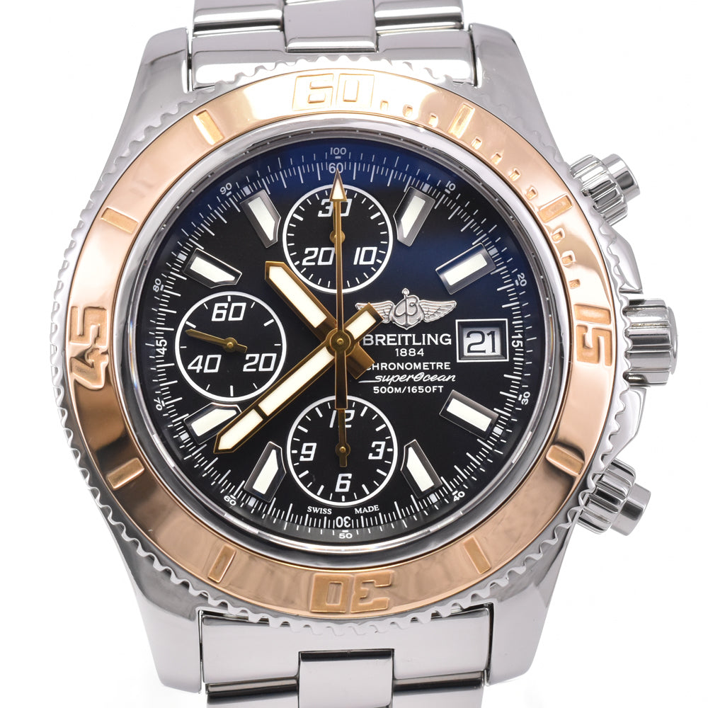 with paper BREITLING Super Ocean C13341 K18YG Bezel black Dial Automatic Men's
 Watch G#144662