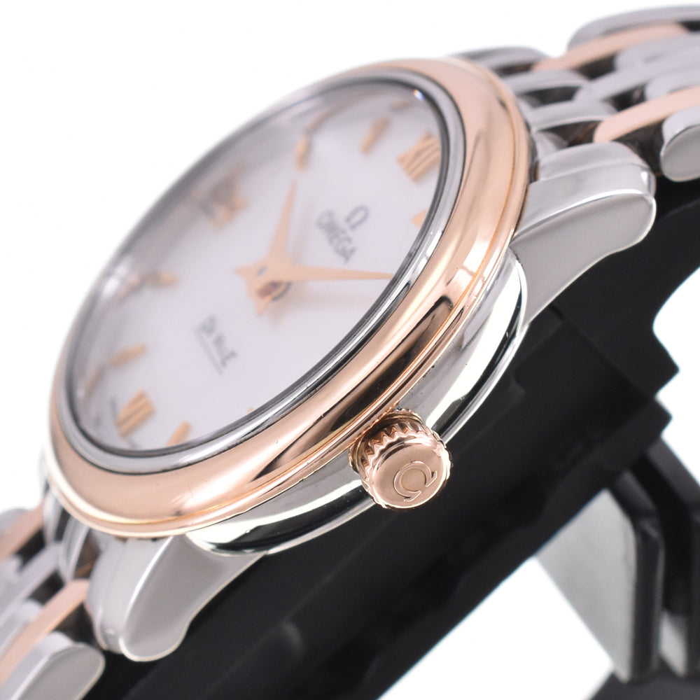 OMEGA De Ville Prestige 424.20.24.60.05.00﻿2 Stainless Steel/K18RG Shell White shell Dial Quartz Ladies
 Watch E#144668