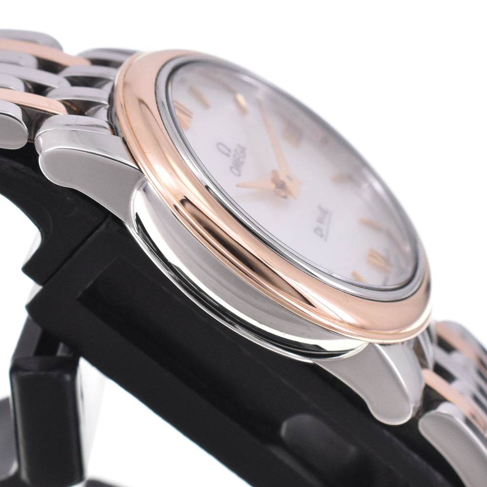OMEGA De Ville Prestige 424.20.24.60.05.00﻿2 Stainless Steel/K18RG Shell White shell Dial Quartz Ladies
 Watch E#144668
