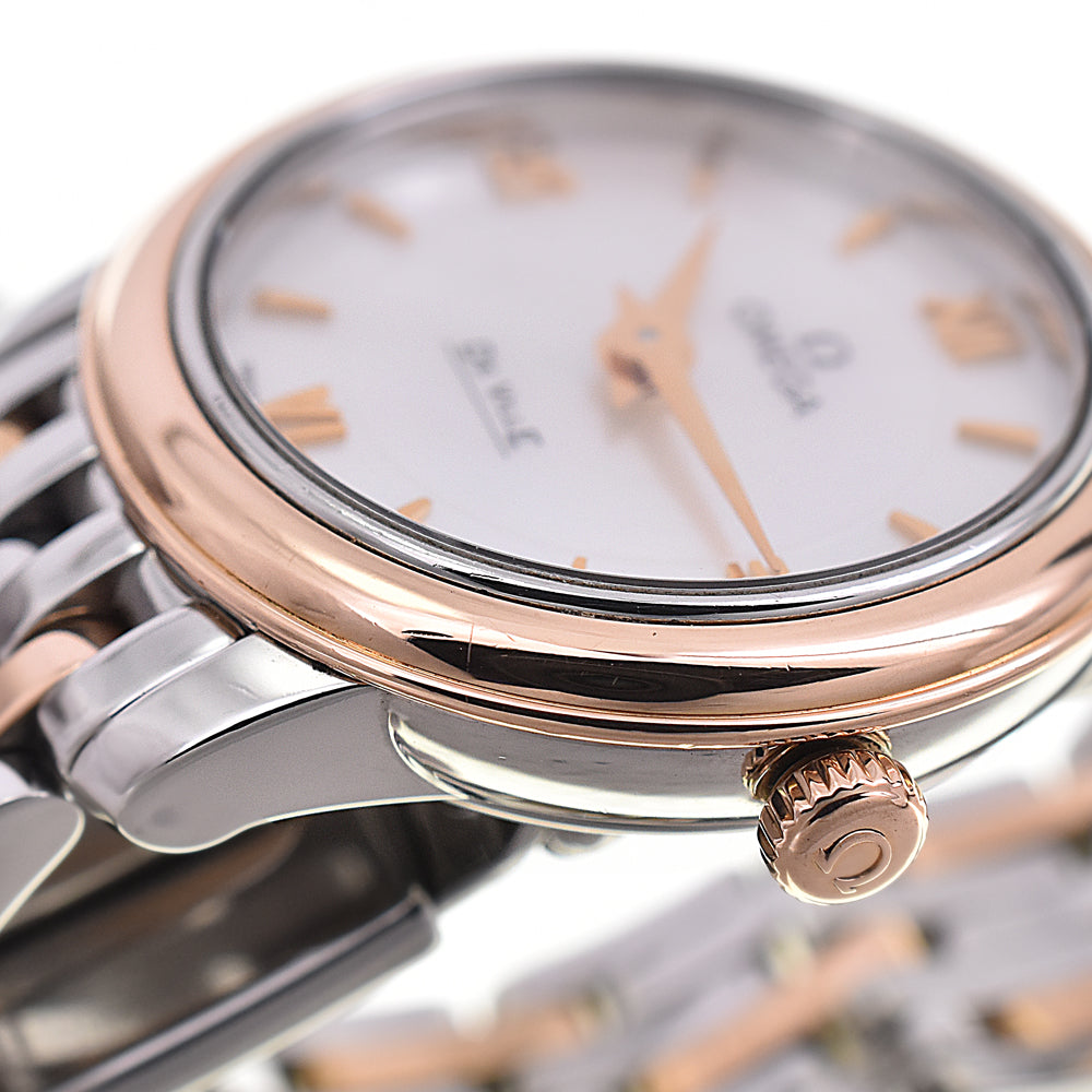 OMEGA De Ville Prestige 424.20.24.60.05.00﻿2 Stainless Steel/K18RG Shell White shell Dial Quartz Ladies
 Watch E#144668
