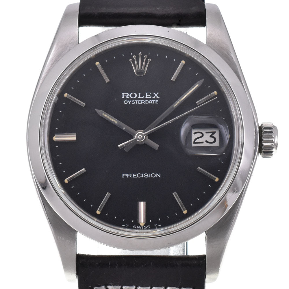 ROLEX Oyster Date Precision 6694 vintage Cal.1225 black Dial Hand Winding Men's
 Watch I#144689