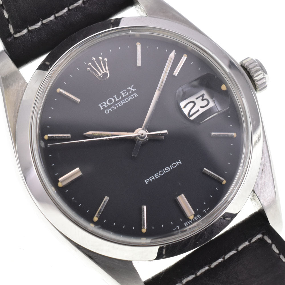 ROLEX Oyster Date Precision 6694 vintage Cal.1225 black Dial Hand Winding Men's
 Watch I#144689