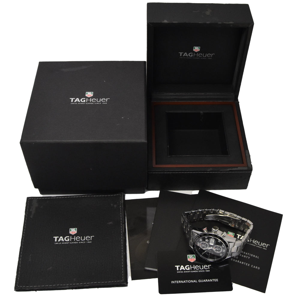 with paper TAG HEUER Carrera CV2A10.BA0796 black Dial Automatic Men's
 Watch J#144697