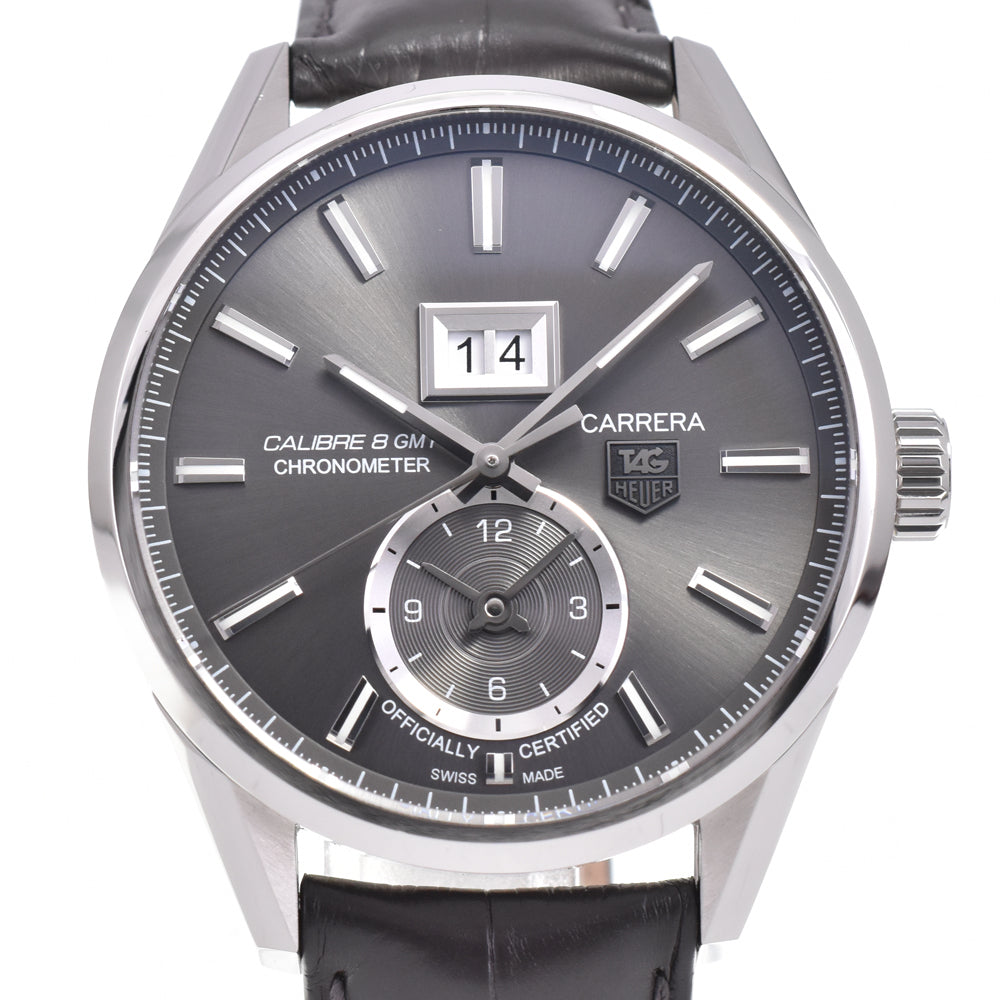 with paper TAG HEUER Carrera Grand Date WAR5012.FC6326 GMT caliber 8 gray Dial Automatic Men's
 Watch E#144700