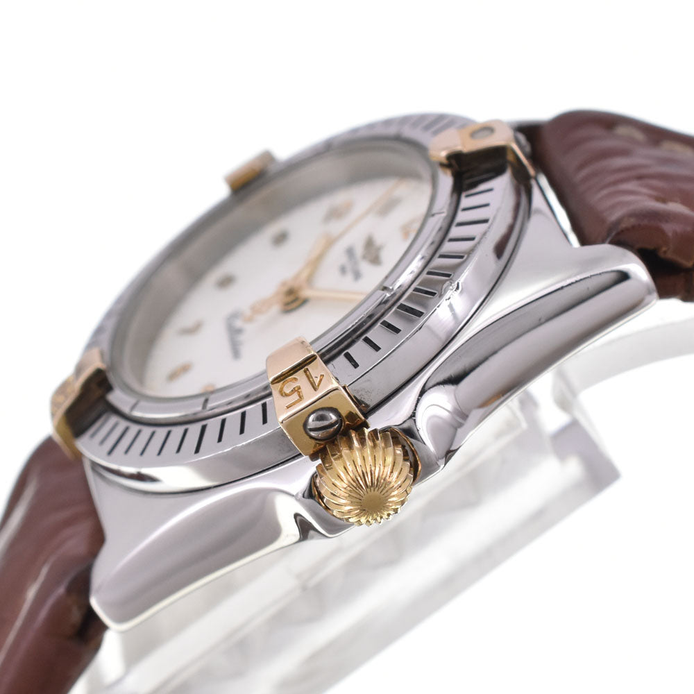 with paper BREITLING Calistino B52043 Rider tab K18YG white Dial Quartz Ladies
 Watch D#144701