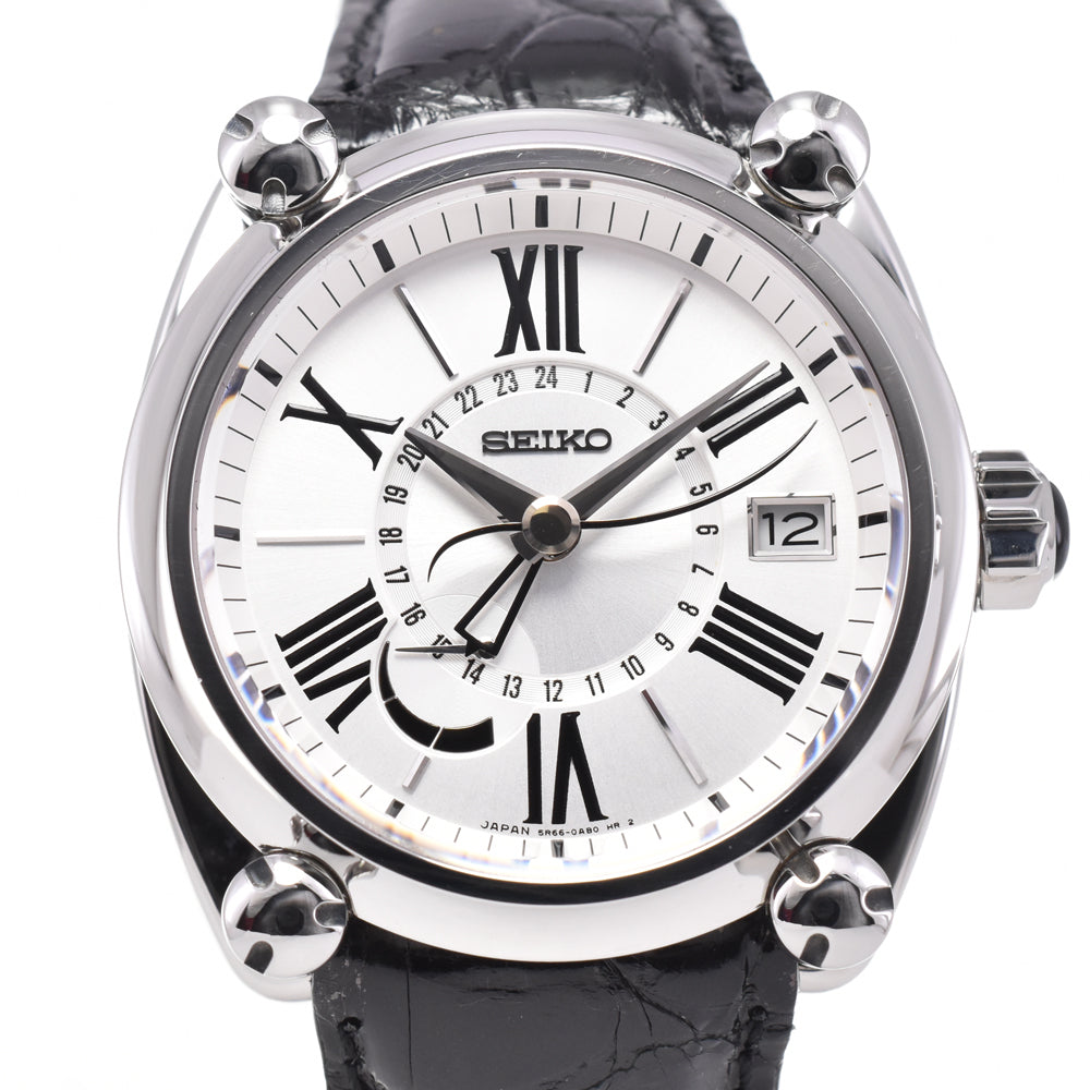 with paper SEIKO Galante SBLA005 GMT Silver Dial Spring drive Men's
 Watch E#144714