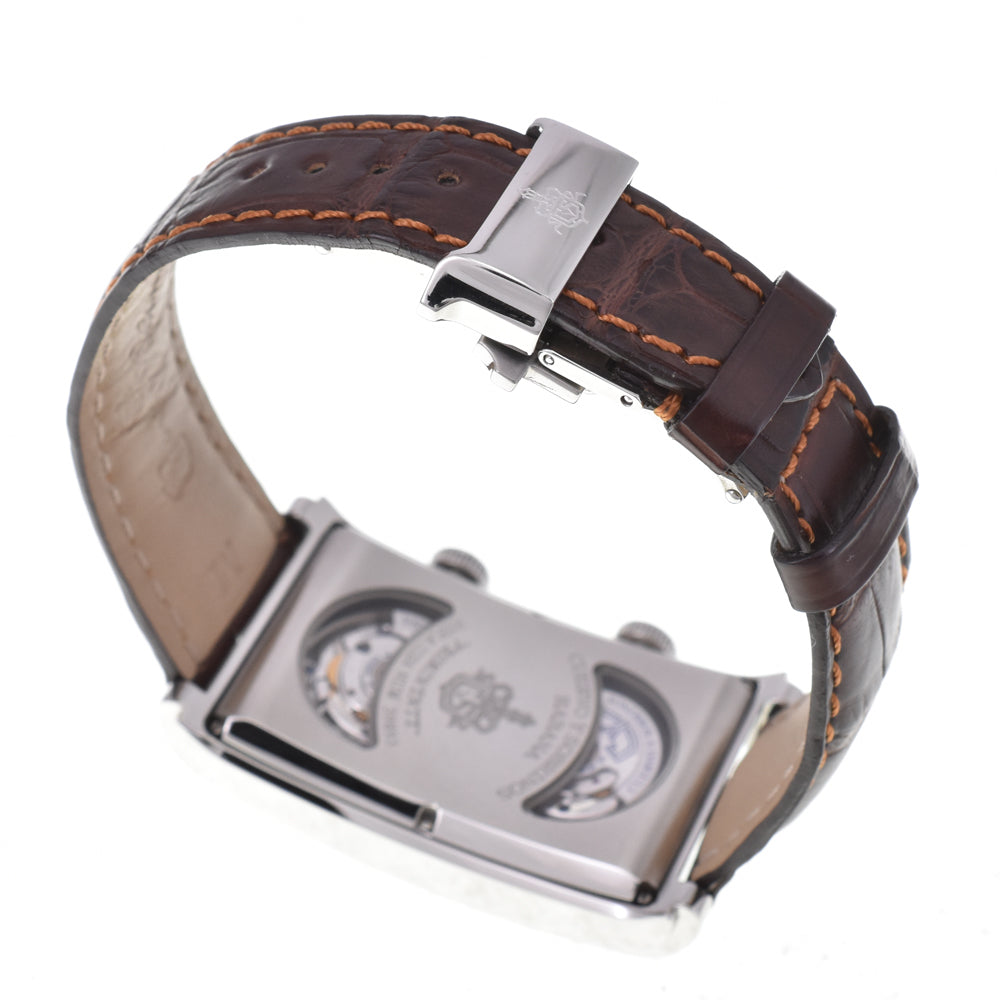 with paper CUERVO Y SOBRINOS Prominente 1124 Dual time Brown Dial Automatic Men's
 Watch G#144722