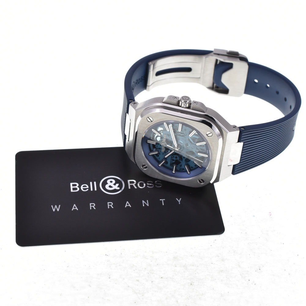 with paper Bell＆Ross BR05 BR05A-BLU-SKST/SST Stainless Steel / Rubber blue Dial Automatic Men's
 Watch H#144735