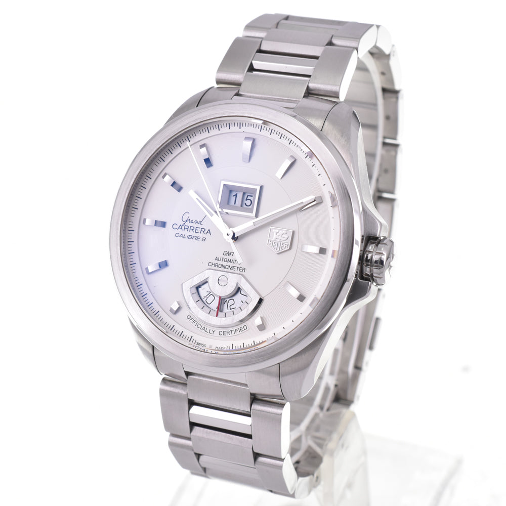 with paper TAG HEUER Grand Carrera WAV5112.BA0901 GMT Big Date Silver Dial Automatic Men's
 Watch G#144742