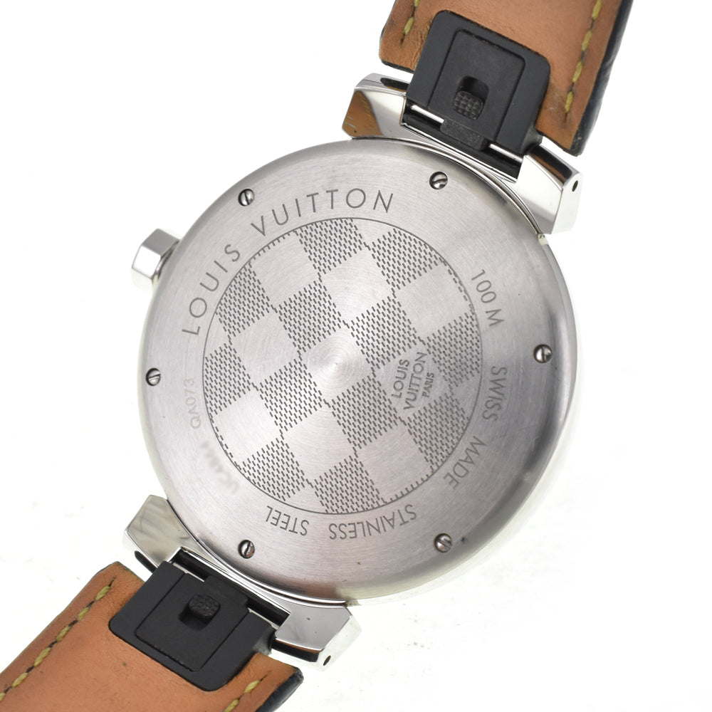 with paper LOUIS VUITTON Tambour Damier Graphite QA073 black Dial Quartz Men's
 Watch □#144745