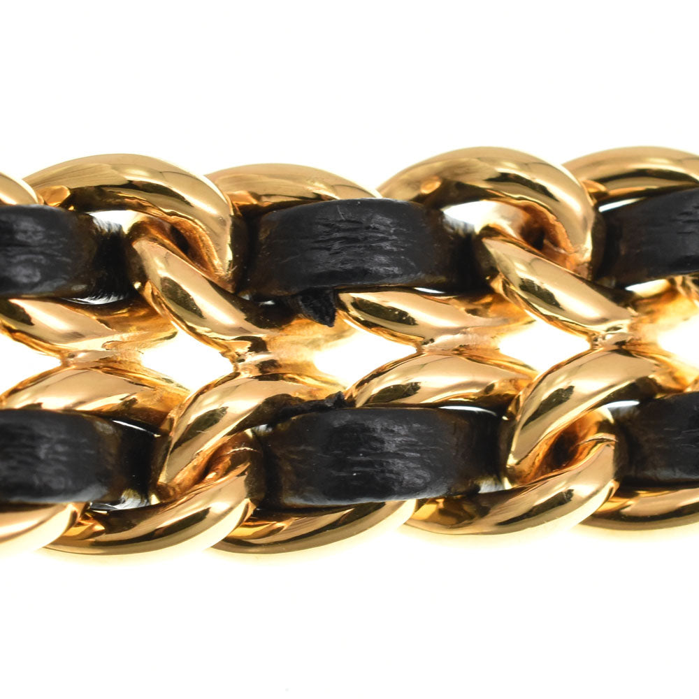 CHANEL Premiere S H0001 Gold Plated / Leather black Dial Quartz Ladies
 Watch H#144753