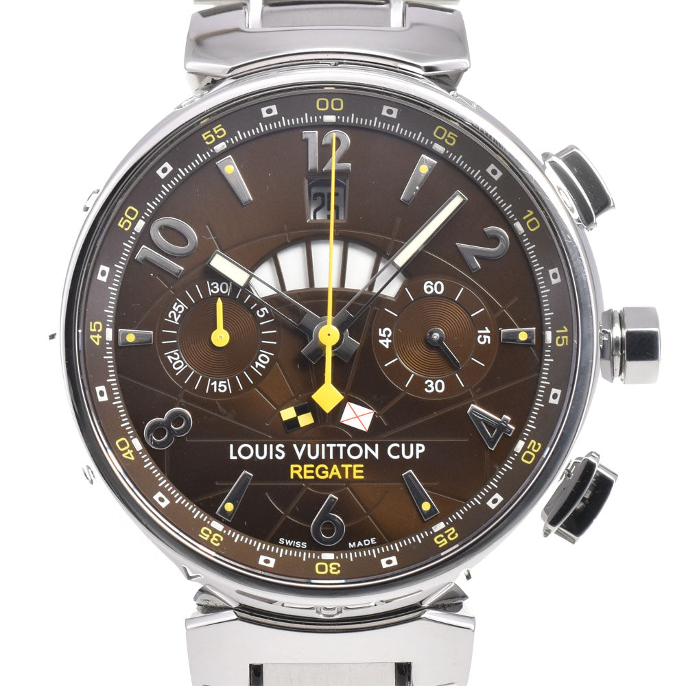 LOUIS VUITTON Tambour Chrono Regatta Vuitton Cup Q1021 Brown Dial Automatic Men's
 Watch J#144761