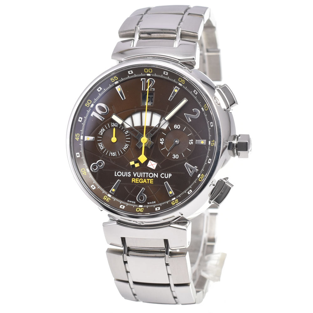LOUIS VUITTON Tambour Chrono Regatta Vuitton Cup Q1021 Brown Dial Automatic Men's
 Watch J#144761
