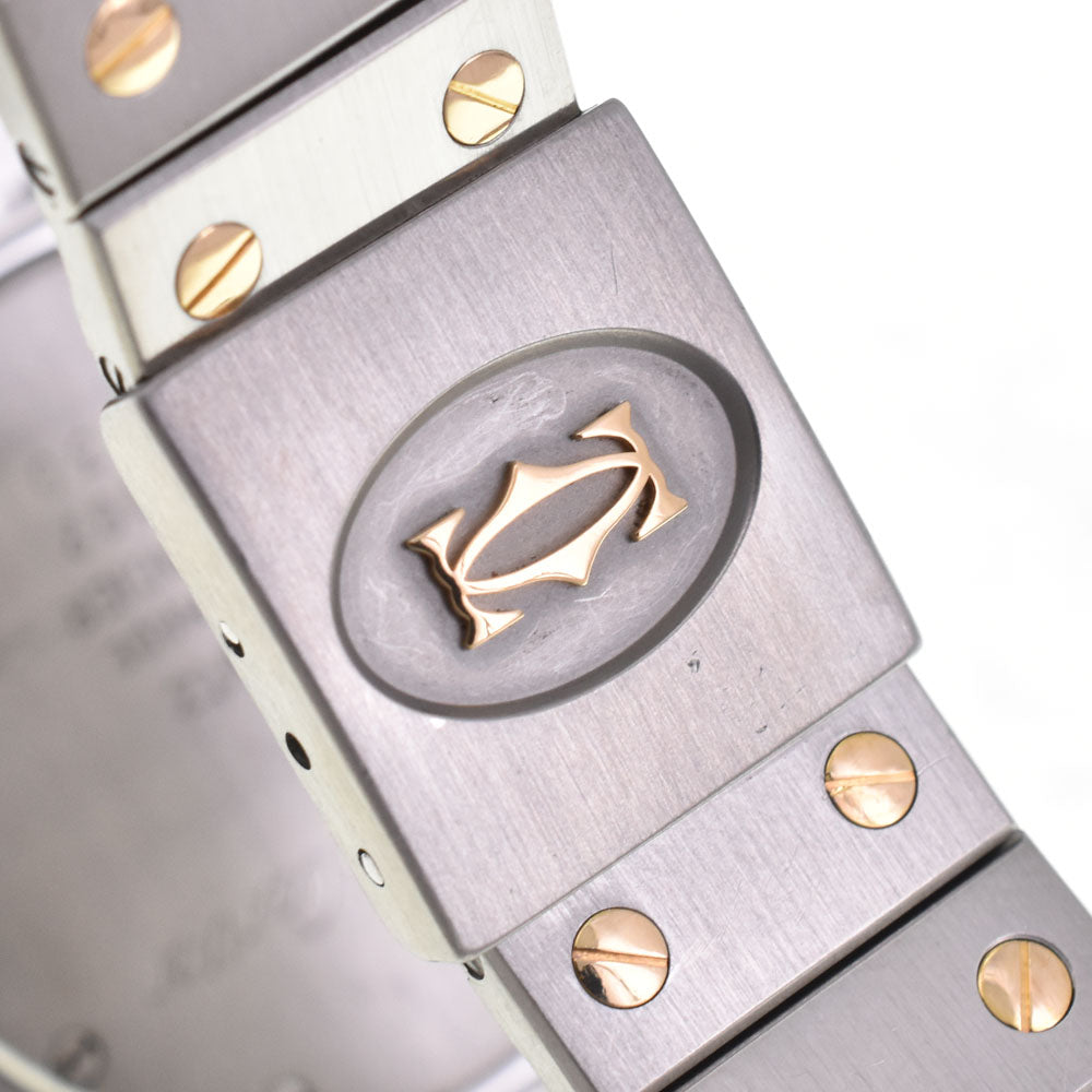 CARTIER Santos Octagon LM K18YG/Stainless Steel Ivory Dial Quartz Unisex
 Watch I#144762