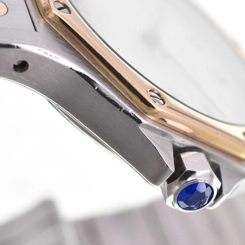 CARTIER Santos Octagon LM K18YG/Stainless Steel Ivory Dial Quartz Unisex
 Watch I#144762