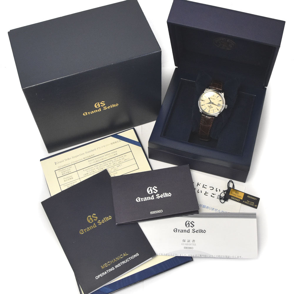 with paper SEIKO Grand Seiko SBGM021/9S66-00A0 9S Mechanical GMT Ivory Dial Automatic Men's
 Watch D#144768