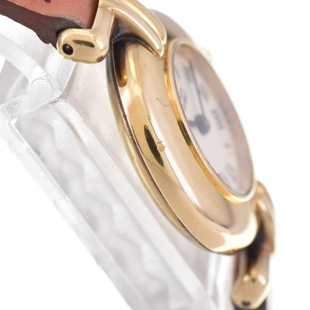 with paper CARTIER Must Collize Vermeil 590002 SV925 (Gold Plated) / Leather Ivory Dial Quartz Ladies
 Watch H#144769